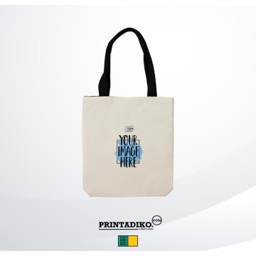 Tote Bag Linen Black 34x38cm