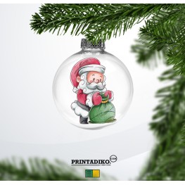 Christmas Ornament Plastic Round 8.5cm