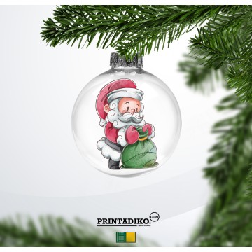 Christmas Ornament Plastic Round 8.5cm