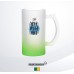 Beer Mug 16oz Frosted Colored Bottom