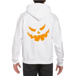 Pumpkin Face Hoodie White