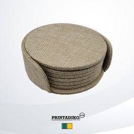 Coaster (Burlap) Round (Set of 6pcs)