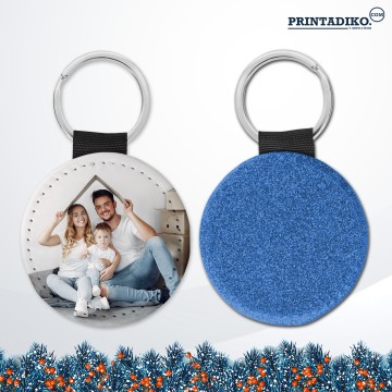 Keyring Glitter Round 