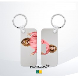 KEYRING -ALUMINUM gloss 2-sided RECTANGLE