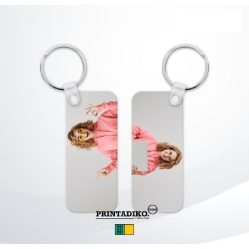 KEYRING -ALUMINUM gloss 2-sided RECTANGLE